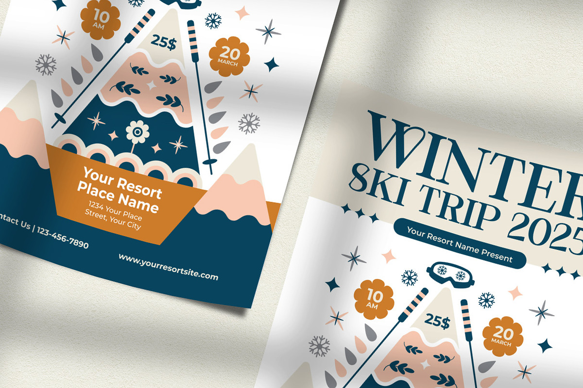 Winter Ski Trip Flyer Template, a Flyer Template by Hole Hope Design (Photo 3 of 5)