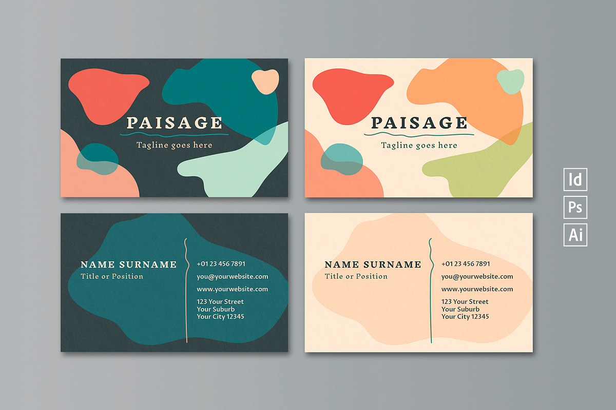 PAISAGE Business Card Template, a Business Card Template by Nectarine (Photo 1 of 5)