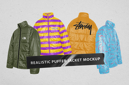Realistic Puffer Jacket Mockup, a Hoody Mockup by Uncentrifuged Pressure