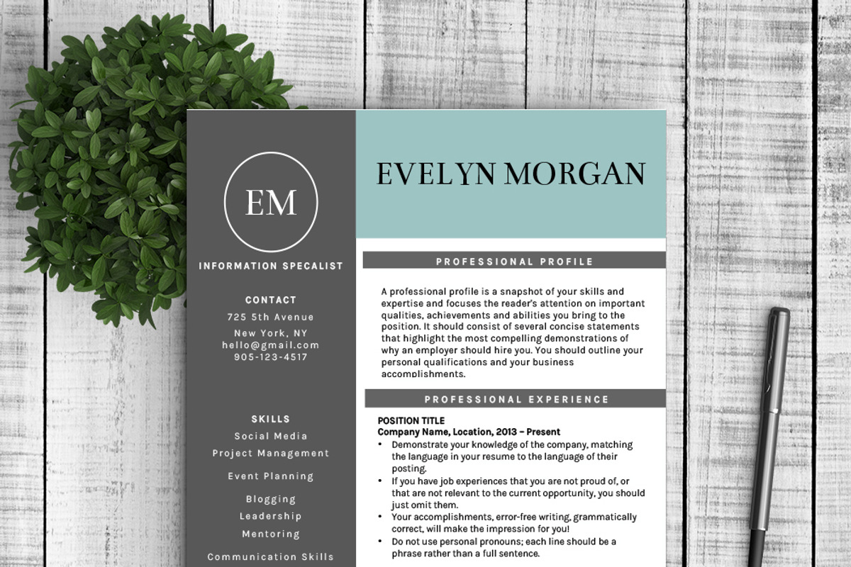 Resume & Cover Letter - Evelyn, a Resume Template by Resume Template Shoppe (Photo 1 of 4)