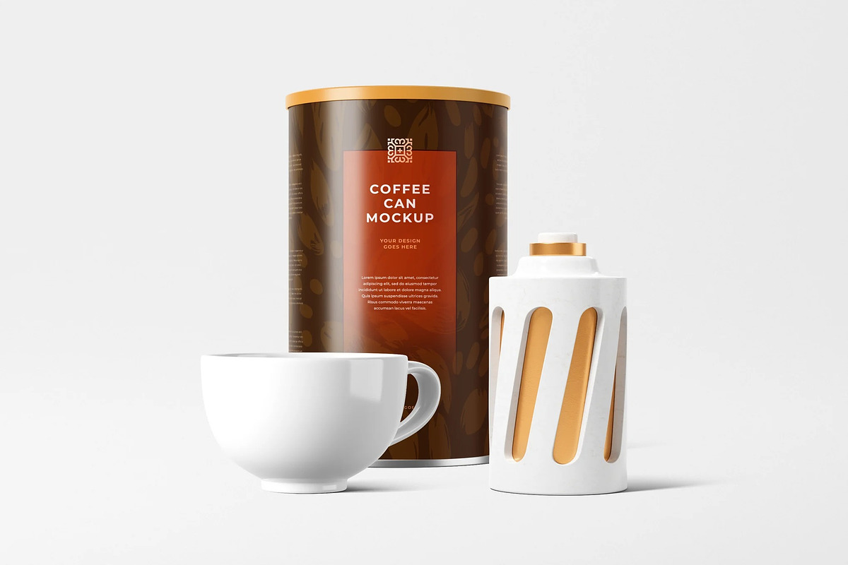 Coffee Can Mockup, a Product Mockup by zpackcreative (Photo 1 of 4)