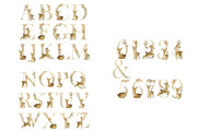 10 Watercolor Animal Alphabets., an Animal Illustration by TaPilipa (Thumbnail 9 of 11)