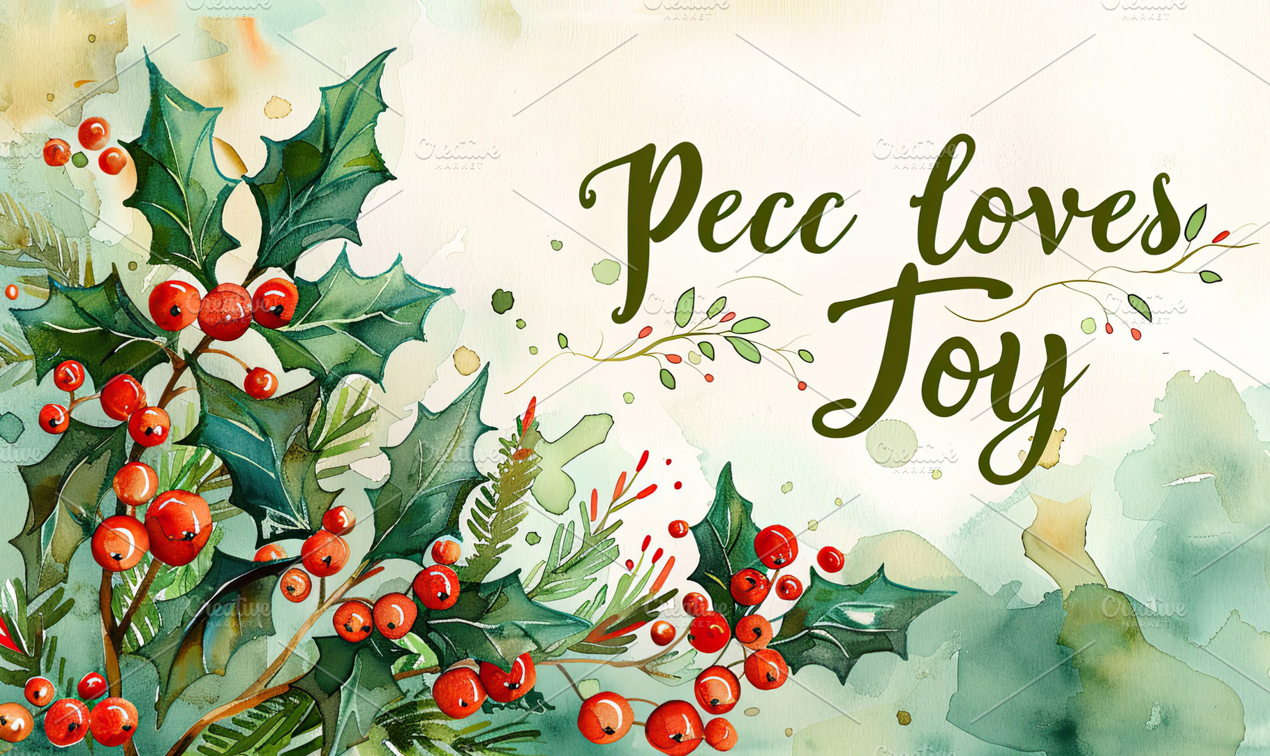 A festive watercolor illustration wi, a Photo by LOGOCREATIVE