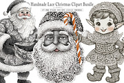Handmade Lace Christmas Clipart, an Illustration by SinaCreation (Thumbnail 1 of 7)