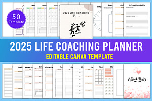 2025 Life Coaching Planner, a Stationery Template by Designmela01