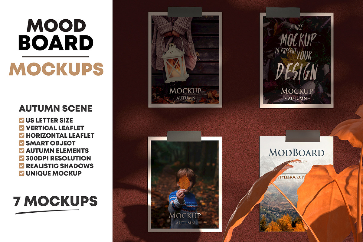 MoodBoard Autumn Fall Scenes, a Books & Magazine Mockup by StyleMockups (Photo 2 of 12)