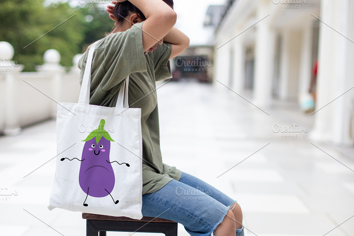 Eggplant cartoon cute happy smiling, an Object Graphic by jelisua88 (Photo 2 of 3)