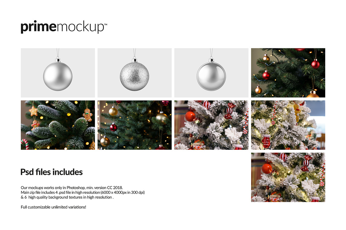 Christmas Ball/Ornament Mockup Scene, a Product Mockup by PrimeMockup (Photo 10 of 10)