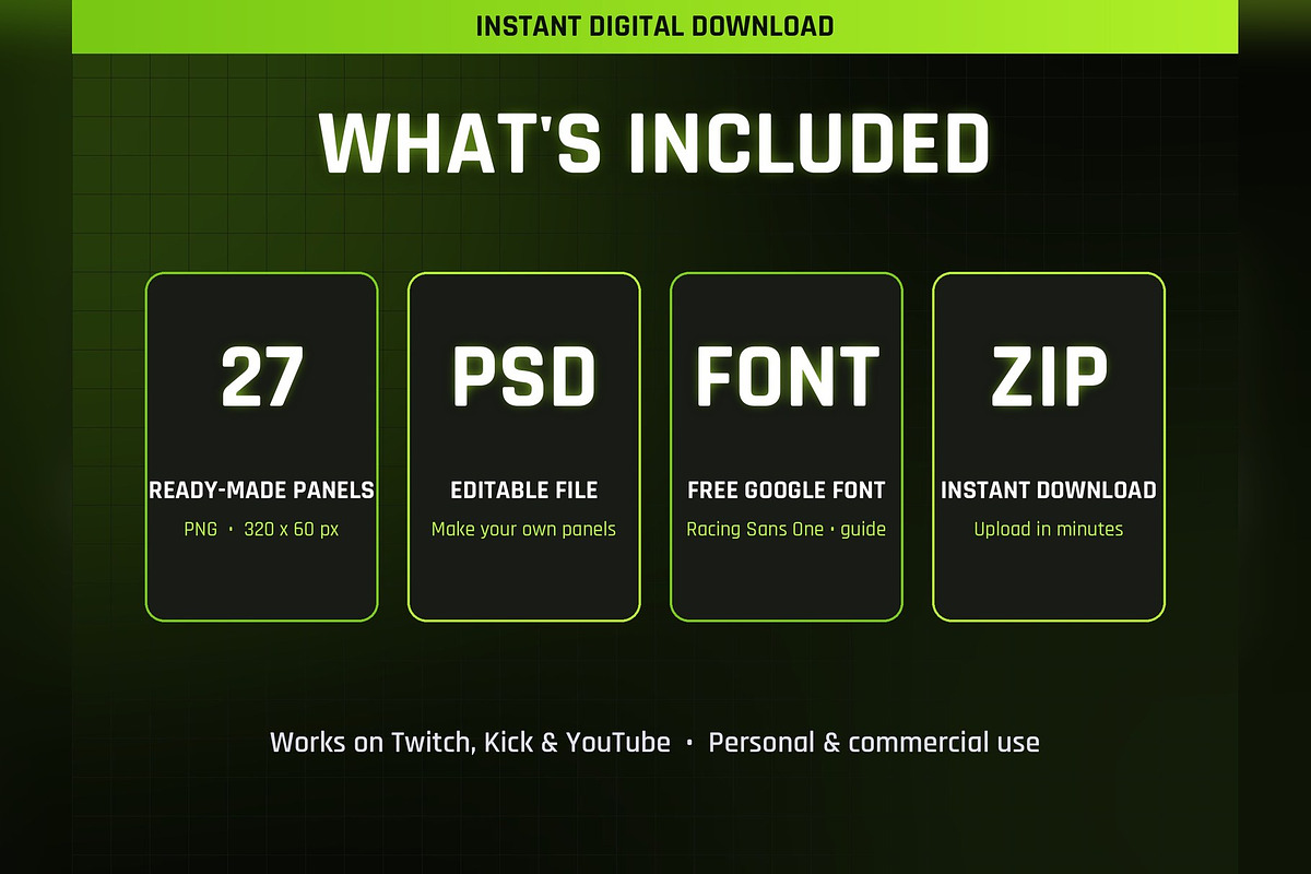 Street Racer Twitch & Kick Panels, an Object Graphic by Gear Store (Photo 5 of 5)