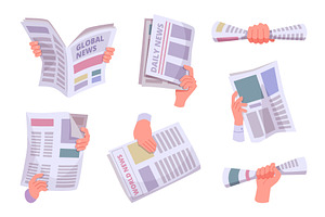 Newspaper in hands. Closed and, an Illustration by Onyx