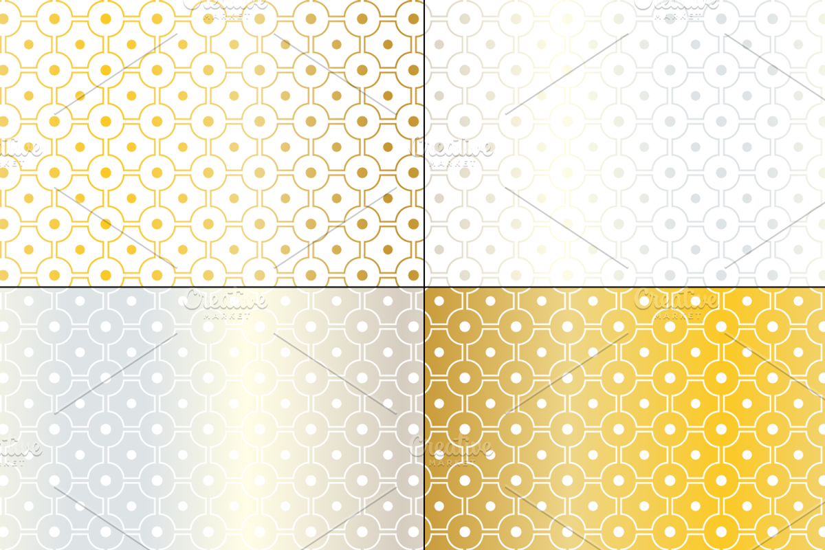 Seamless Metallic Classic Geometrics preview 5
