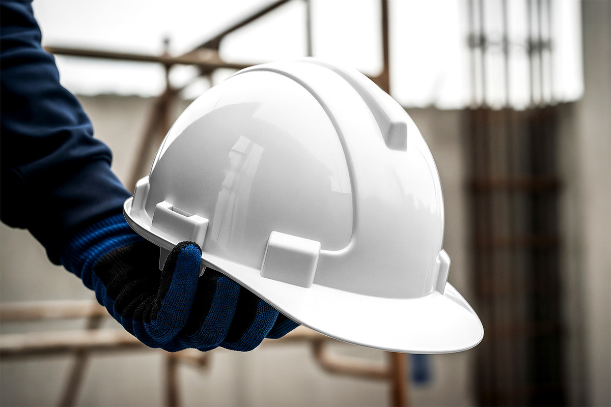 Safety Helmet Mockup, a Hat Mockup by Nathatype (Photo 3 of 9)
