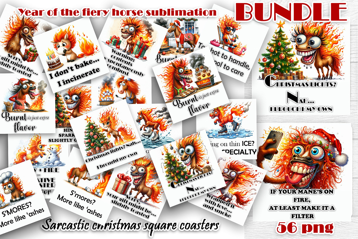 Sarcastic christmas animals year, an Animal Illustration by ElenazlataArt (Photo 1 of 4)