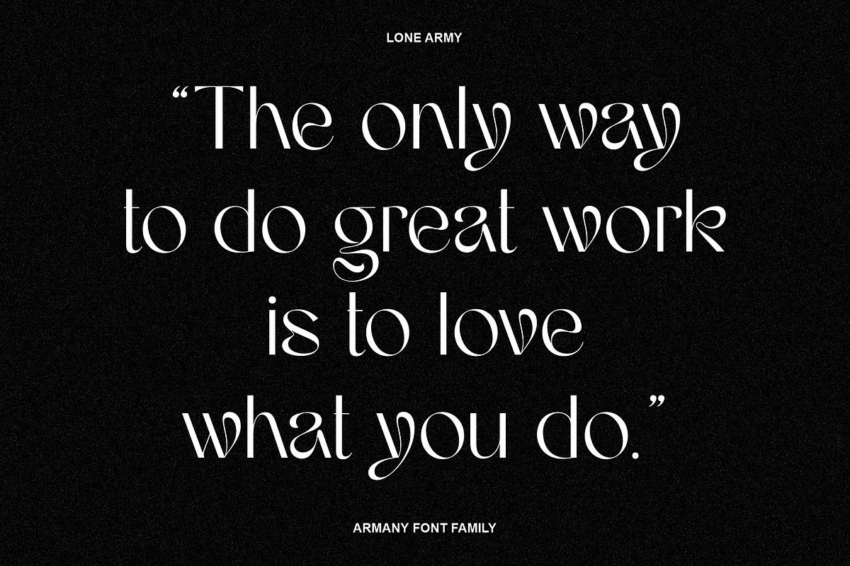 Armany - Display Font Family, a Sans Serif Font by LoneArmy (Photo 5 of 16)