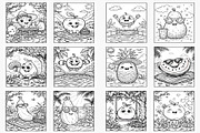 Fruit-Themed Summer Coloring Pages, a Seasonal Illustration by Lamia Emad (Thumbnail 4 of 4)