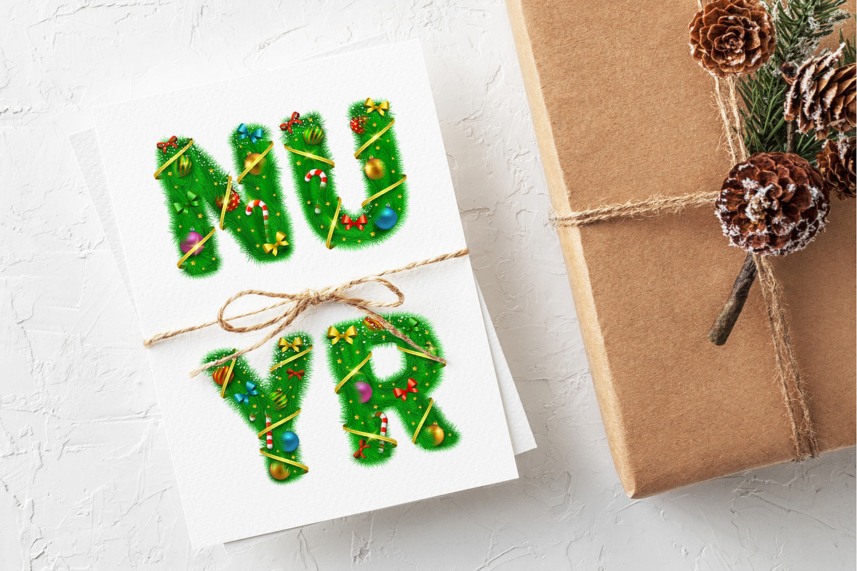 Christmas Fir Tree Vector Alphabet, an Object Graphic by Chuhastock (Photo 3 of 12)