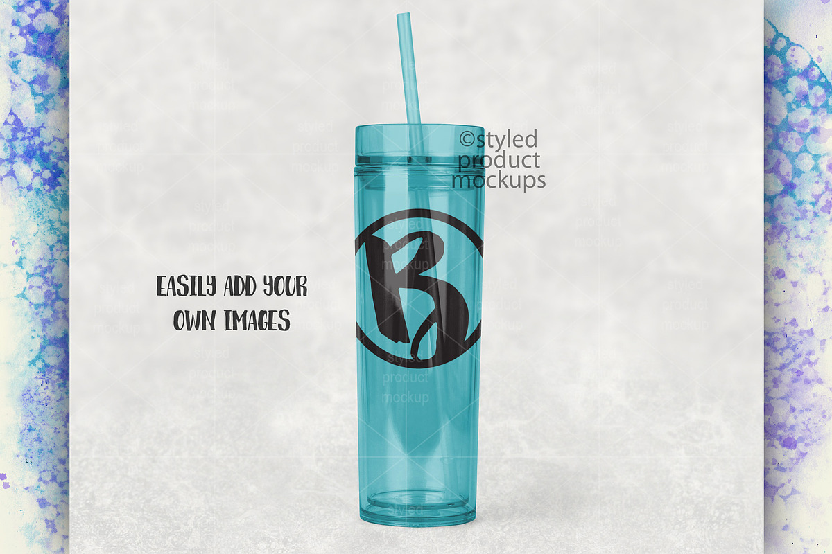 Acrylic skinny tumbler mockup, a Product Mockup by StyledProductMockups (Photo 2 of 6)