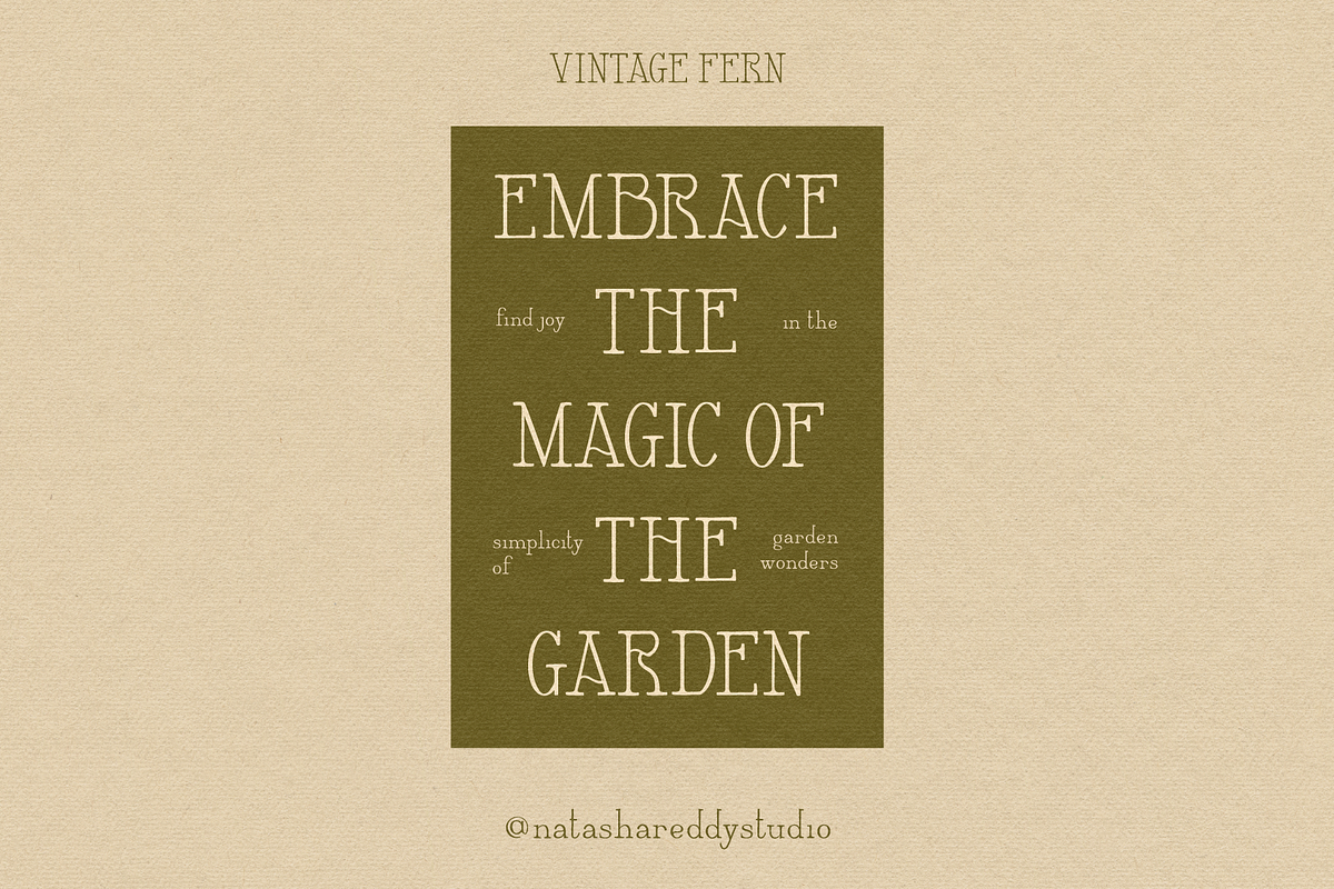 VINTAGE FERN by Natasha Reddy, a Serif Font by Natasha Reddy Studio (Photo 10 of 10)