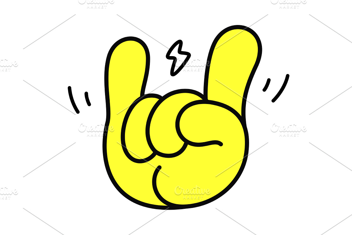 Rock. Hand sign. Gesture fingers., a Person Illustration by Foxys Graphic (Photo 1 of 3)