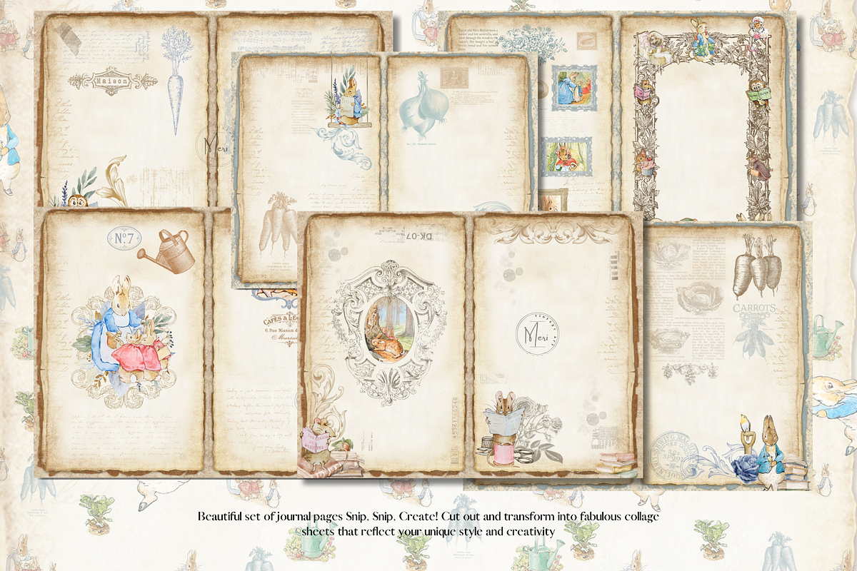 PETER RABBIT Junk Journal Kit, a Decorative Illustration by meribela (Photo 2 of 6)