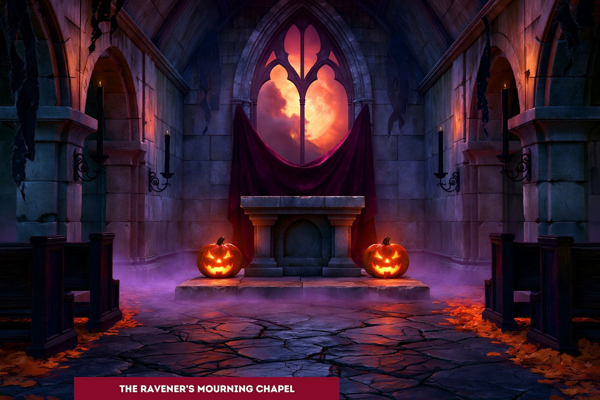 Hallowmere Halloween Backgrounds, a Seasonal Illustration by ThatsDesignArt (Photo 11 of 16)