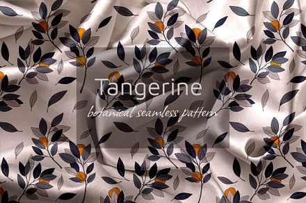 Tangerine Seamless Botanical Pattern