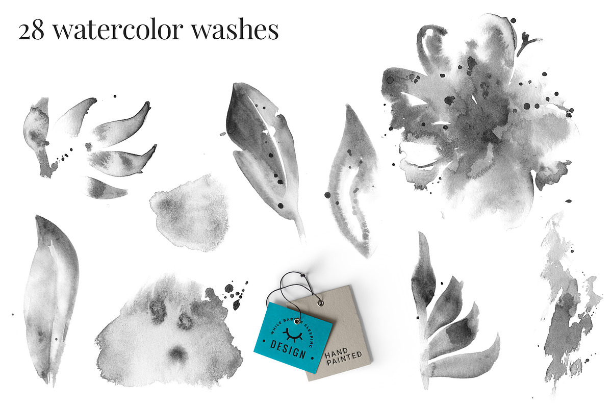 Black Ink Flowers and Watercolor, an Illustration by WBS Design (Photo 10 of 26)