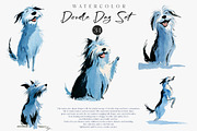 Watercolor Doodle Dog Clipart Set, an Illustration by CreationArt (Thumbnail 5 of 7)