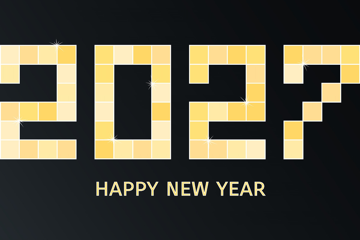 2027 Happy New Year golden disco, a Seasonal Illustration by sceptical cactus (Photo 2 of 3)