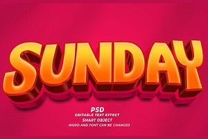 PSD Sunday 3d Editable Text Effect