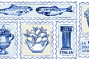 Hand drawn Amalfi coast postage, a Food Illustration by Zimages (Thumbnail 2 of 3)