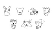 Halloween French Bulldog Coloring, an Animal Illustration by ArtVarStudio (Thumbnail 2 of 4)