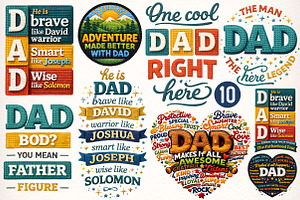 Father's Day PNG, Faux Yarn Dad PNG,, an Illustration by GatewayDesign