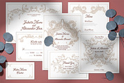 Baroque Wedding Crest Invitation Set, an Invitation Template by ilustrinna (Thumbnail 1 of 6)