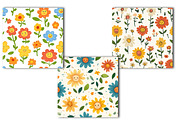 Hand Drawn Flower Seamless Pattern, an Illustration by OK Design (Thumbnail 2 of 4)