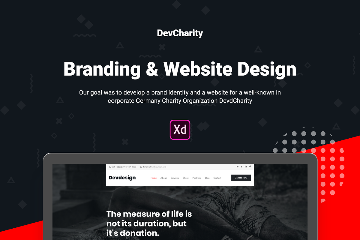 Dev Charity XD UI Template, a Landing Page Template by litoondev (Photo 2 of 2)