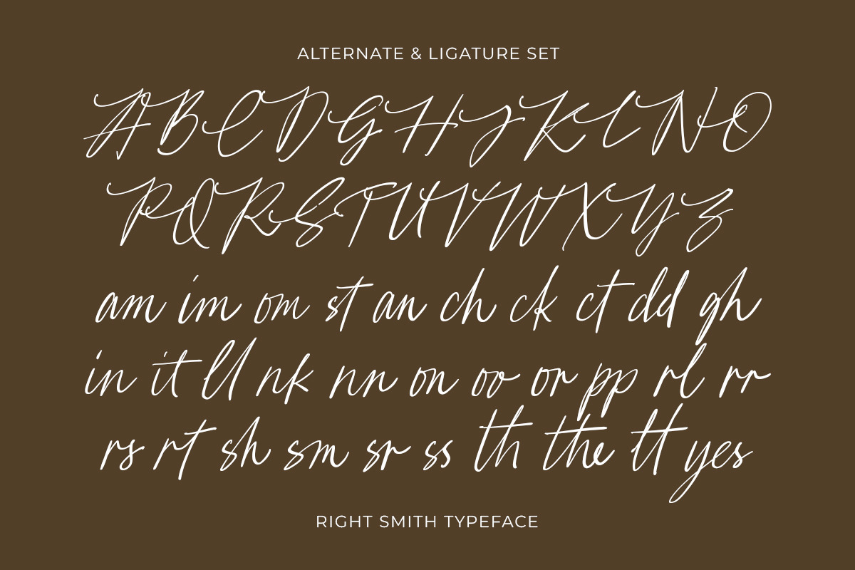 Right Smith Wedding Script, a Script Font by Letterhend Studio (Photo 4 of 9)