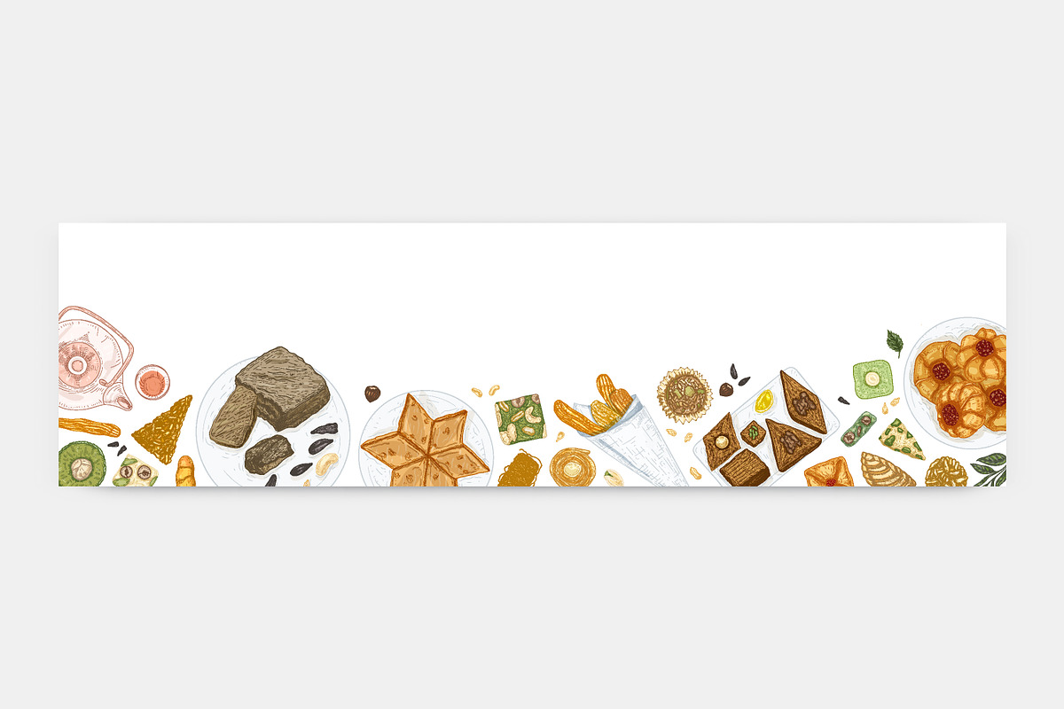Oriental sweets set + backgrounds, a Food Illustration by Good Studio (Photo 8 of 21)