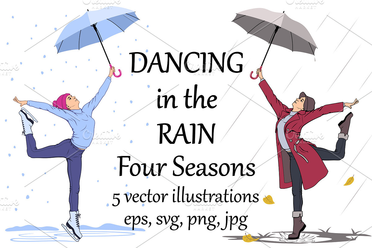 Girl Dancing in the Rain, a Person Illustration by Yurals Art (Photo 1 of 7)