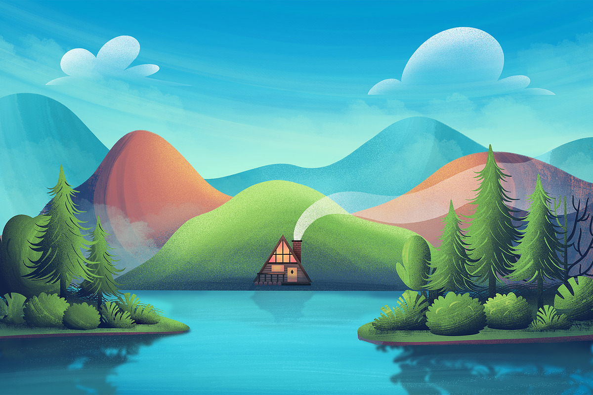 Mountain Backgrounds Pack, an Object Graphic by DesignerCandies