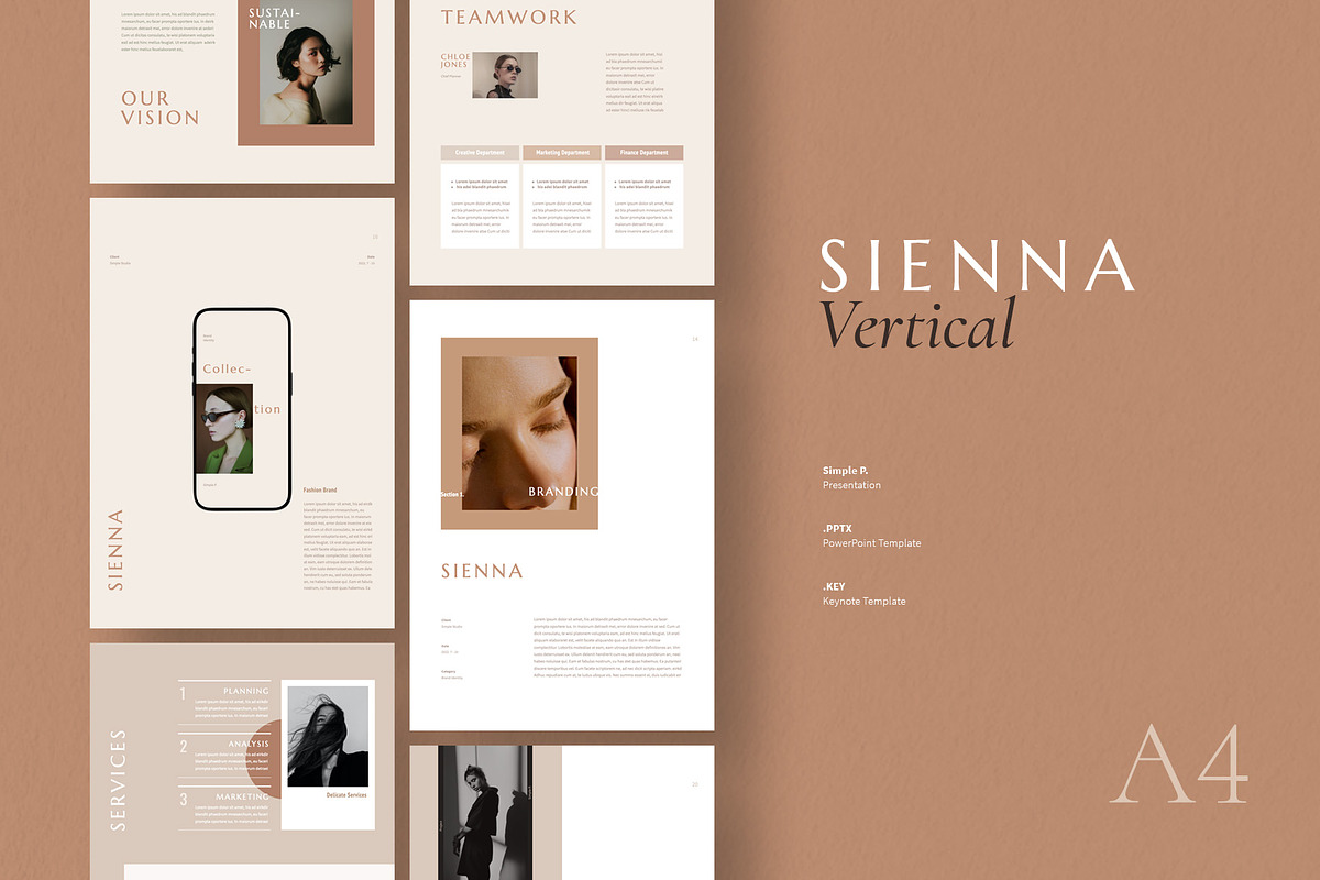 Sienna Vertical Template, a Presentation Template by Simple P. (Photo 2 of 12)