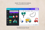 Kids Cars Clipart & Map Creator, a Transportation Illustration by Irina Ostapenko (Thumbnail 12 of 14)