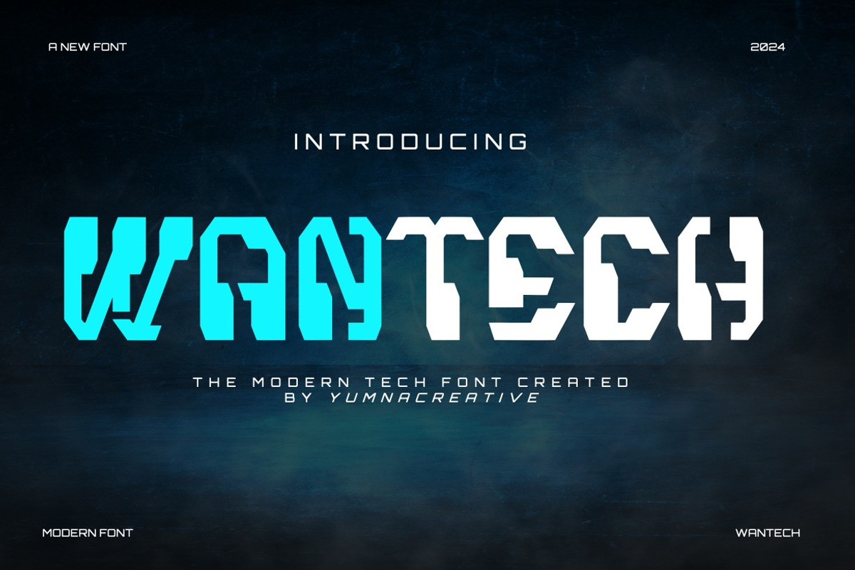 Wantech - Modern Tech Font, a Sans Serif Font by Dhabee (Photo 1 of 5)