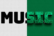 Music 3D editable text effect, a Layer Style Add-On by Hello Muh (Thumbnail 2 of 2)