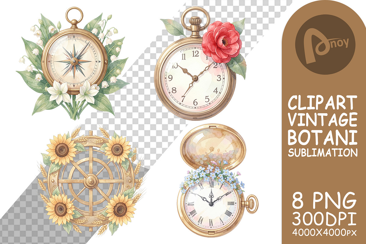 Vintage Mechanical Floral, a Decorative Illustration by Artnoy (Photo 11 of 18)
