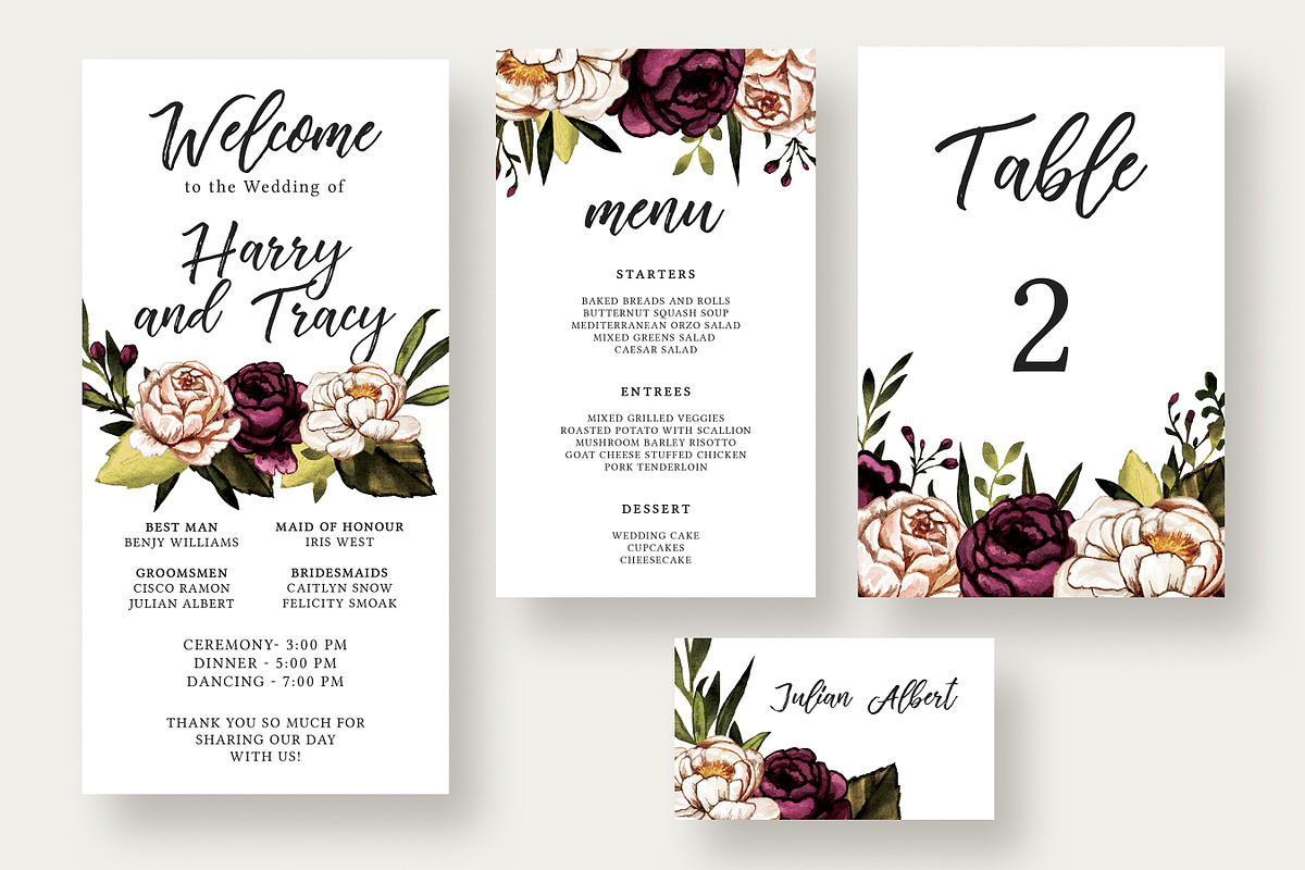Bold & Stylish Floral Wedding Suite, an Invitation Template by Knotted Design (Photo 3 of 4)