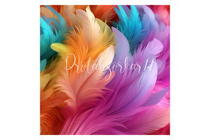 Feathery Feathers Rainbow Background