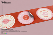 Set of Three Stickers Mockup, a Packaging Mockup by skybluecreative (Thumbnail 1 of 2)
