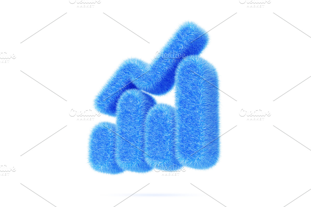 Blue fur fluffy bar chart or diagram, a Finance Illustration by Marozhkastudio