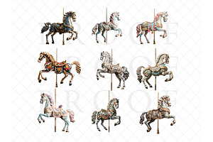 Carousel Horse Overlays, PNGs